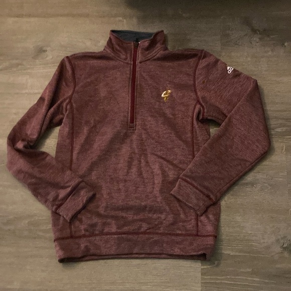 Adidas burgundy cavs climawarm team issue 1/2 zip pullover size small - Picture 1 of 5